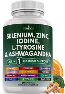 Selenium, Zinc, Iodine, L Tyrosine, Ashwagandha