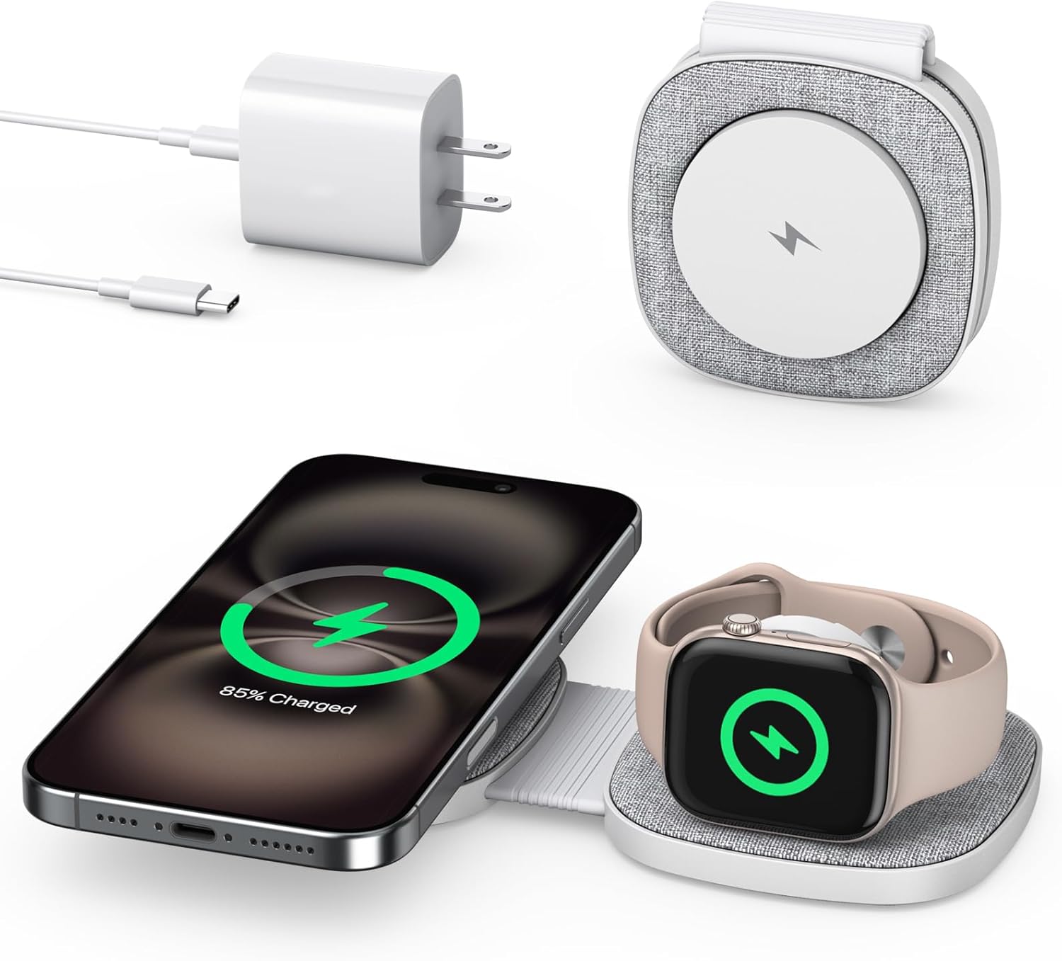 Flodable 2 in 1 Mag-Safe Wireless Charger for iPhone