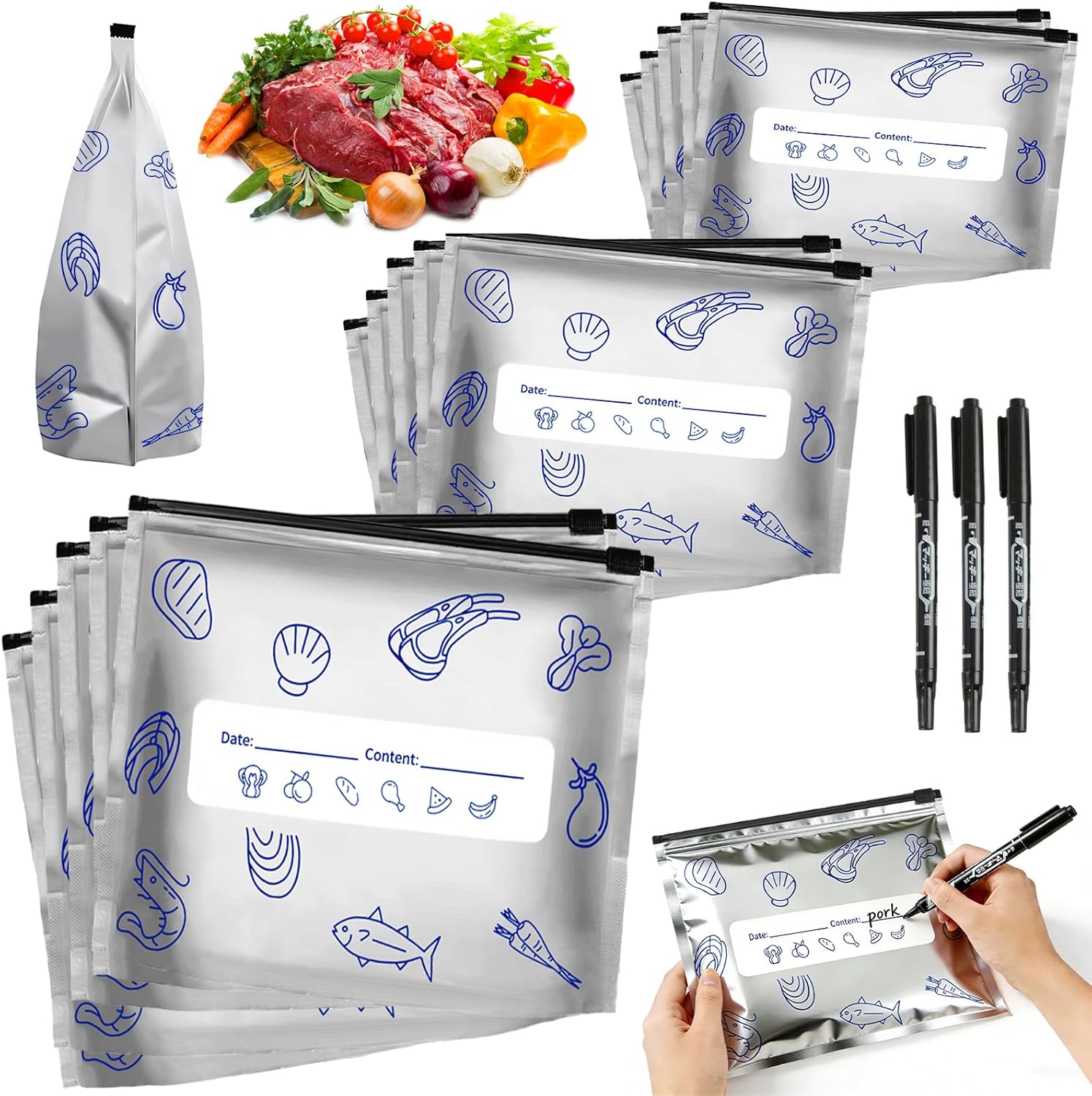 Reusable Aluminum Foil Sealable Storage Bags