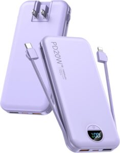 Charging Power Bank with Built-in Cables