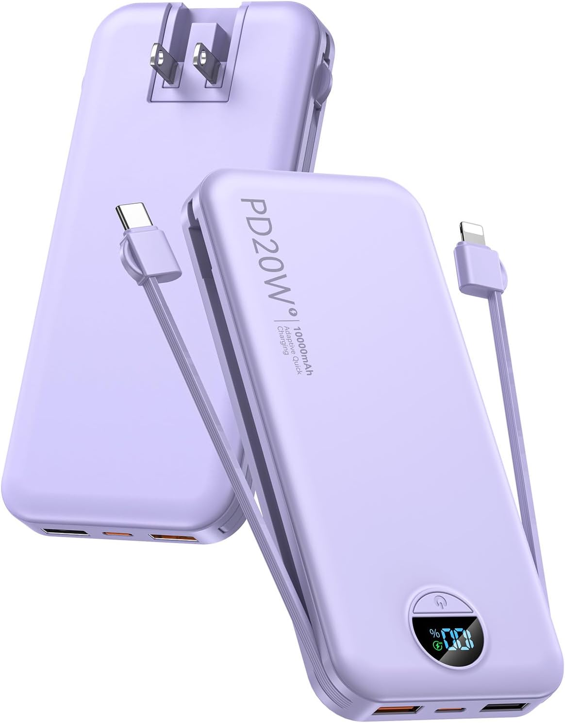 Charging Power Bank with Built-in Cables