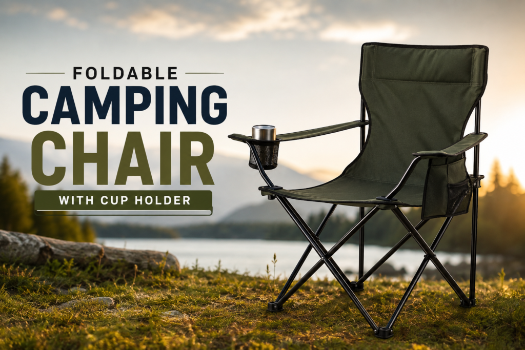 Foldable Camping Chair With Cup Holder