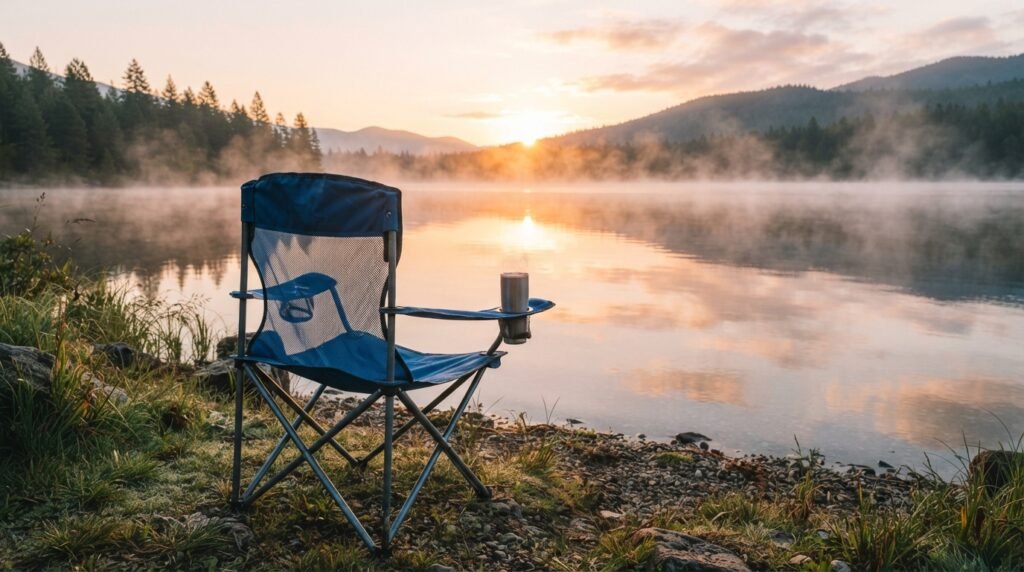 foldable camping chair with cup holder